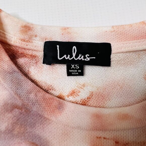 Lulus Mini Dress Womens XS Sweatshirt Tie Dye Pink Gray Relaxed Fit Hang Loose - Picture 5 of 11